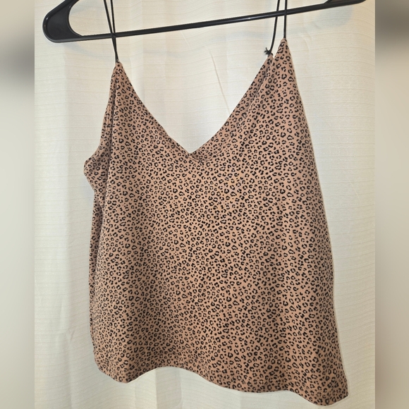 GAZE Leopard Print Women's Top, Large, Spaghetti Strap Tank Top Soft NWT - Picture 2 of 5